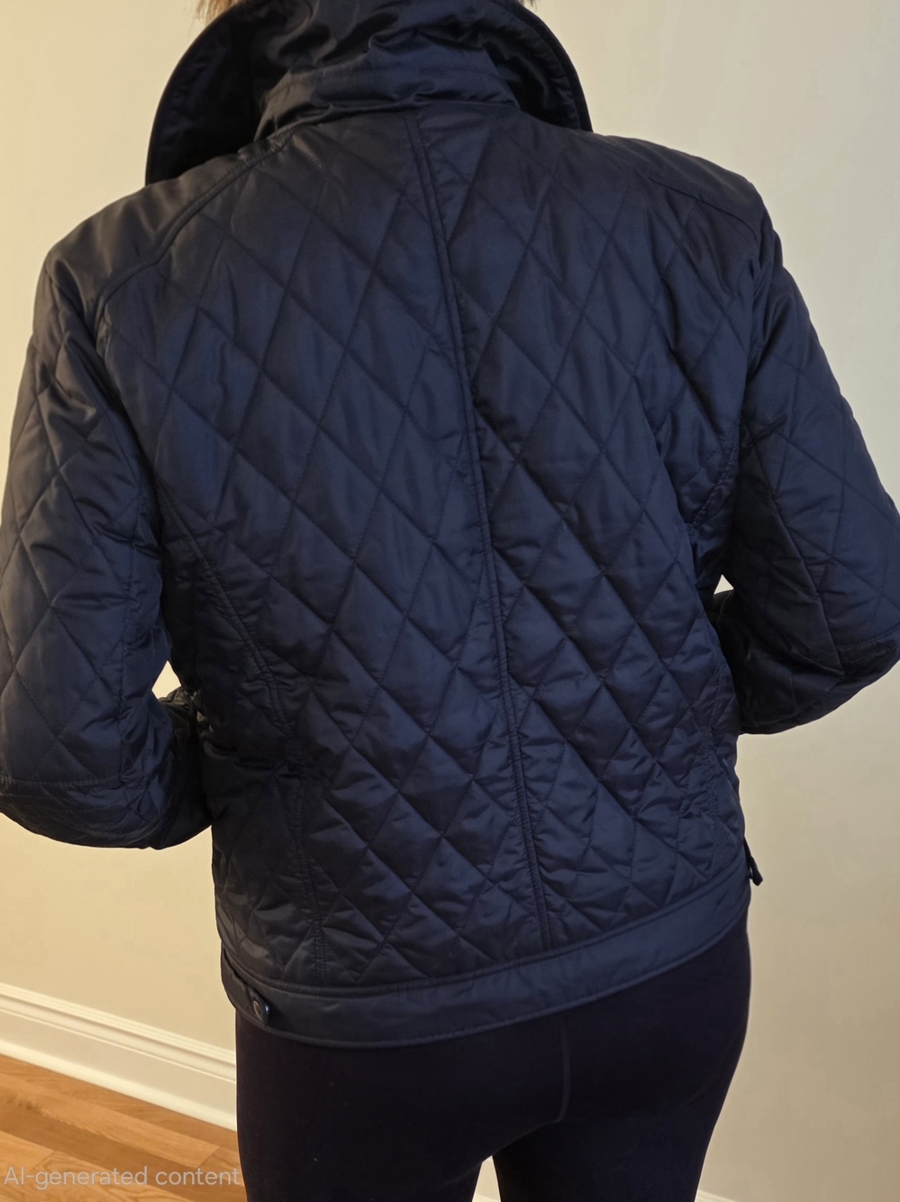 Banana Republic Quilted Black Moto Jacket-Nylon and Lined